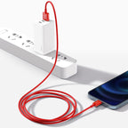 Baseus Superior Series PD 2.4A USB to Lightning Fast Charging Cable, High-Speed 480Mbps Data Transfer Cable — 1 Meters — Red