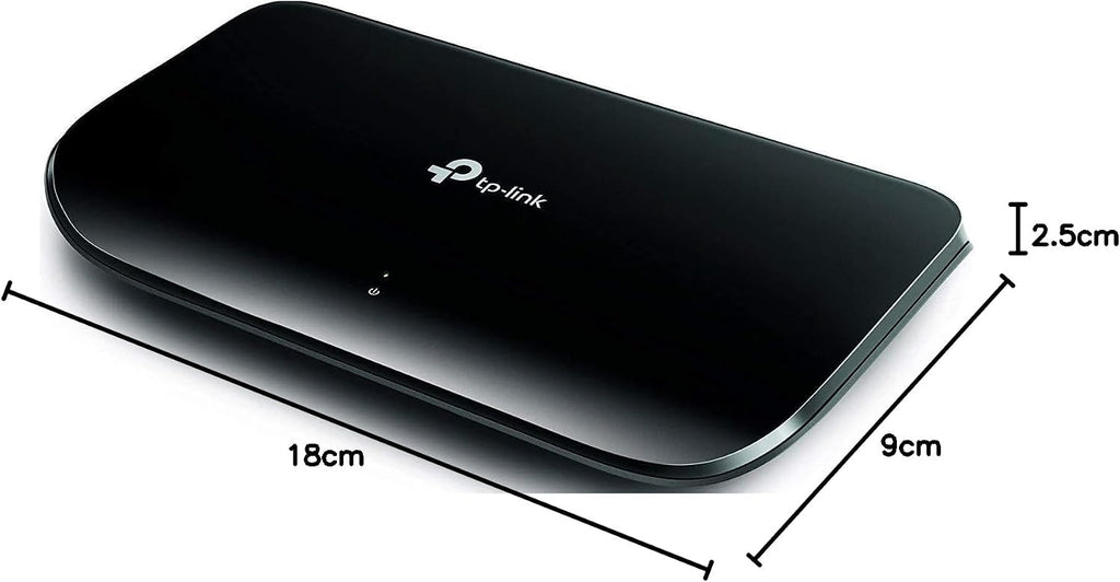 TP-Link 8 Port Gigabit Ethernet Network Switch | Plug and Play | Desktop or Wall-Mount | Plastic Case Ethernet Splitter | Fanless | Traffic Optimization | Unmanaged (TL-SG1008D),Black