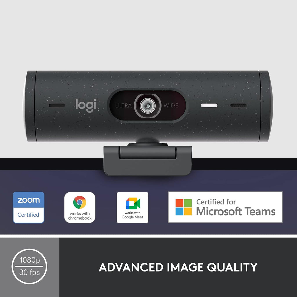 Logitech BRIO 500 Webcam — Graphite
