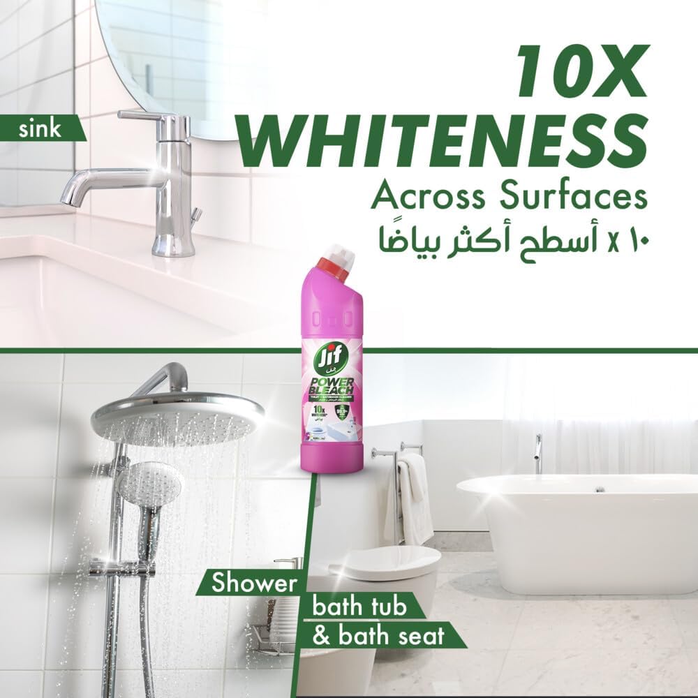 JIF Power Bleach Bathroom Cleaner, Floral, kills 99.9% germs, 750ml x 2 — additional product view 4
