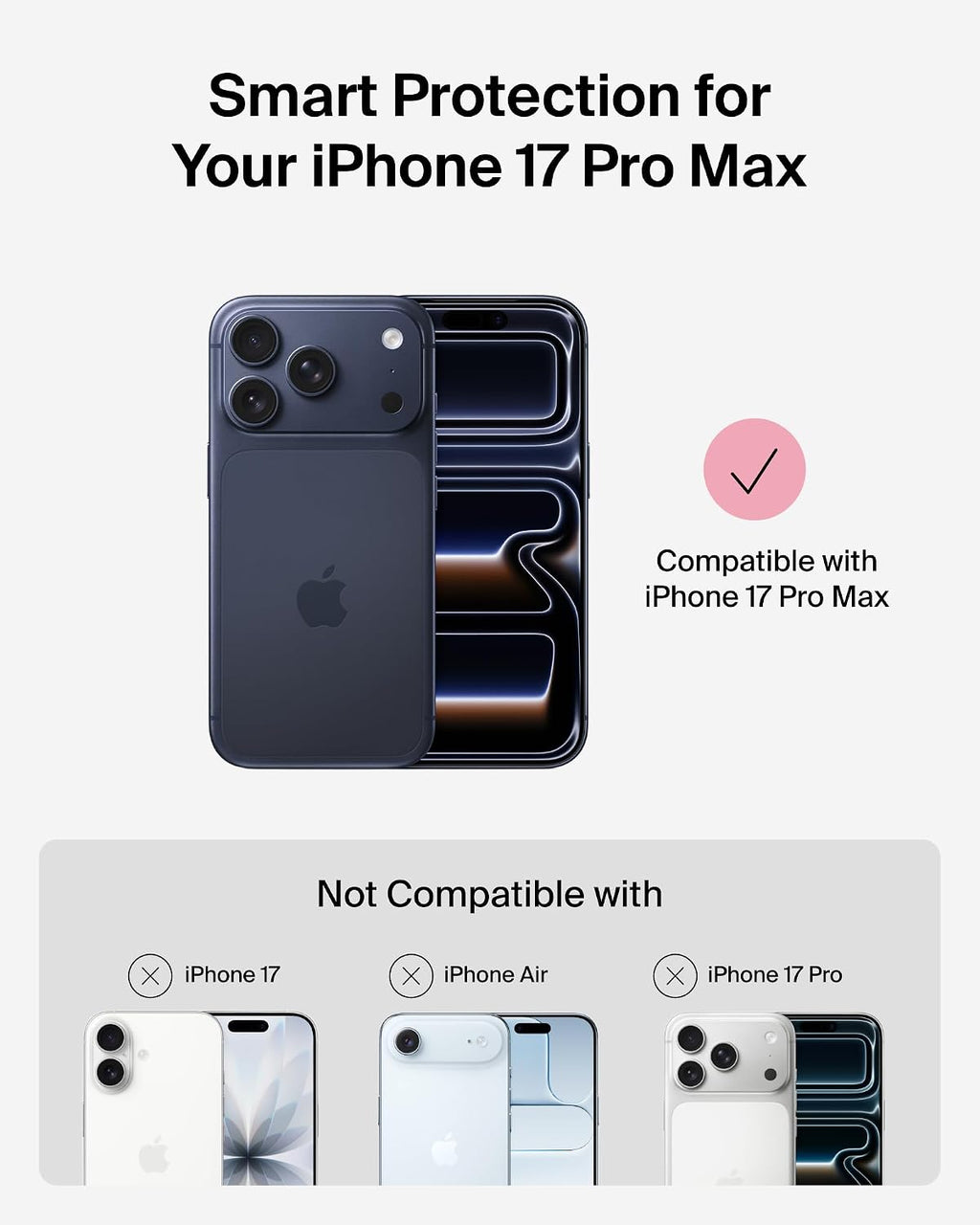 Belkin SheerForce Protect MagSafe Compatible iPhone 17 Pro Max Case with Slim Design & Anti-Scratch Treated Coating - Magnetic, Transparent, & Shockproof Protective iPhone Case - Pink