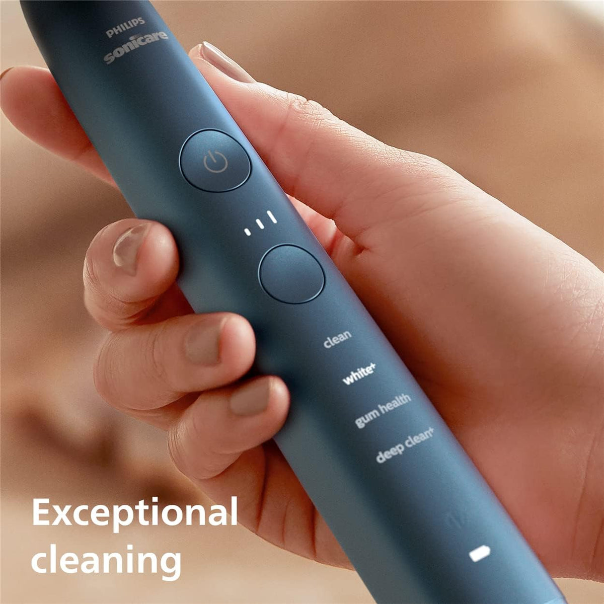Philips Sonicare DiamondClean 9000 Series Electric Toothbrush, Sonic Toothbrush, Cleaner Teeth and Oral Care, Blue, with 4 x C3 Premium Plaque Defense Brush Heads (Model HX9911/89), 5 Piece Set — Aquamarine Gradient