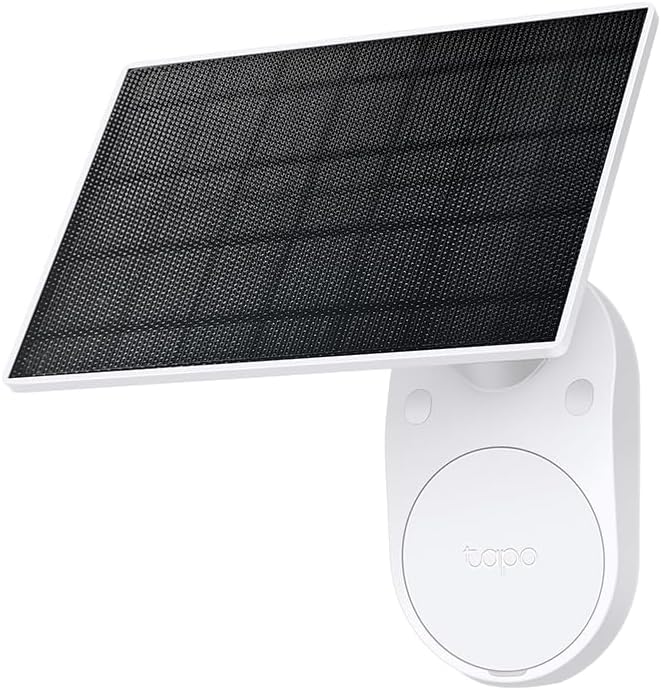 Tapo TP-Link Solar Panel, Adaptable Installation Options, Non-Stop Power Supply, Flexible Angle Adjustment, 4m Charging Cable, IP65, Compatible with C425/ C420/ C410/ C400 (A201)