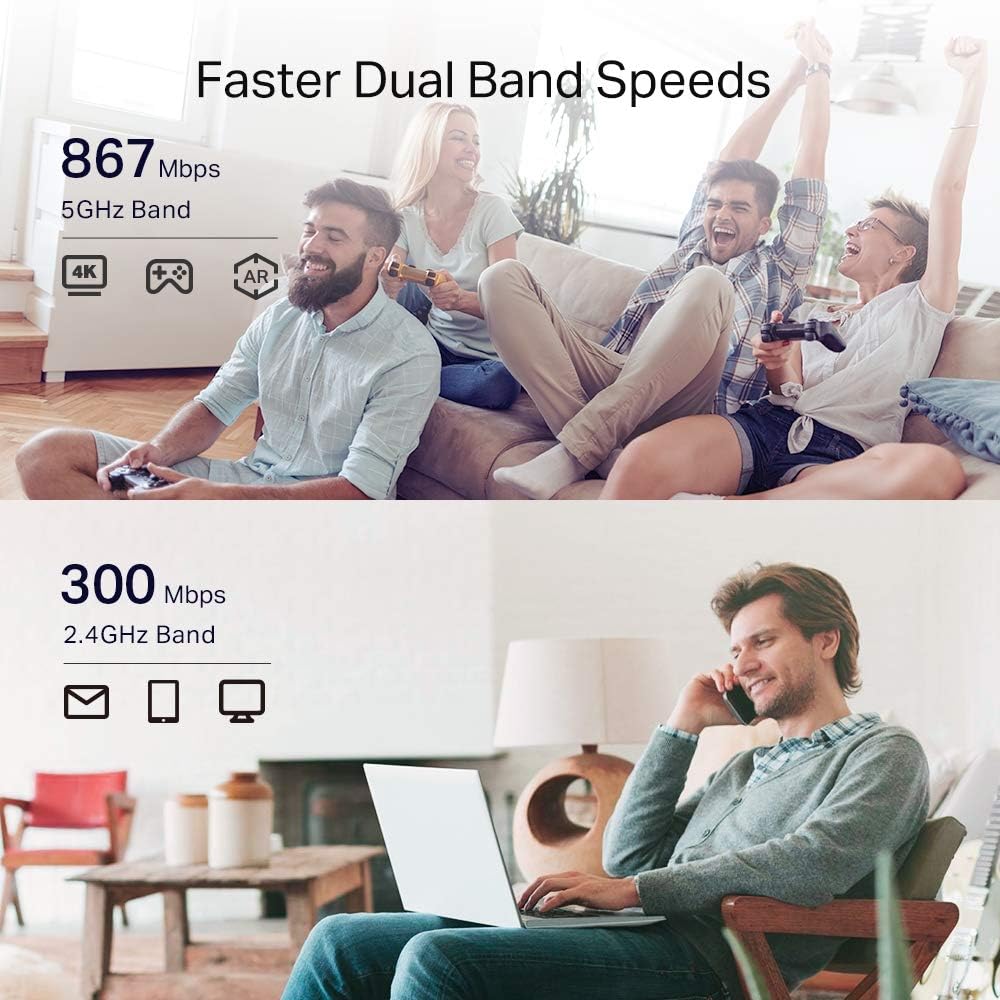 TP-Link RE330 AC1200Mbps WiFi Extender Booster, Ethernet Port, EasyMesh, WiFi Booster Range Extender, Internet Booster, Access Point, Works with Any WiFi Router, App Control Easy Setup, UK Plug