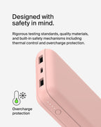 Belkin USB C Portable Charger 20000 mAh, 20K Power Bank with USB Type C Input Output Port and 2 USB A Ports with Included USB C to A Cable for iPhone, Galaxy, and More – Rose Gold