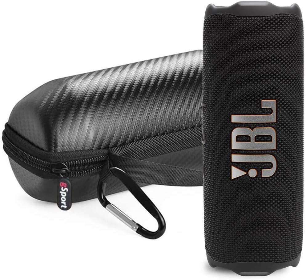 JBL Flip 7 with gSport Carbon Fiber Case — Black