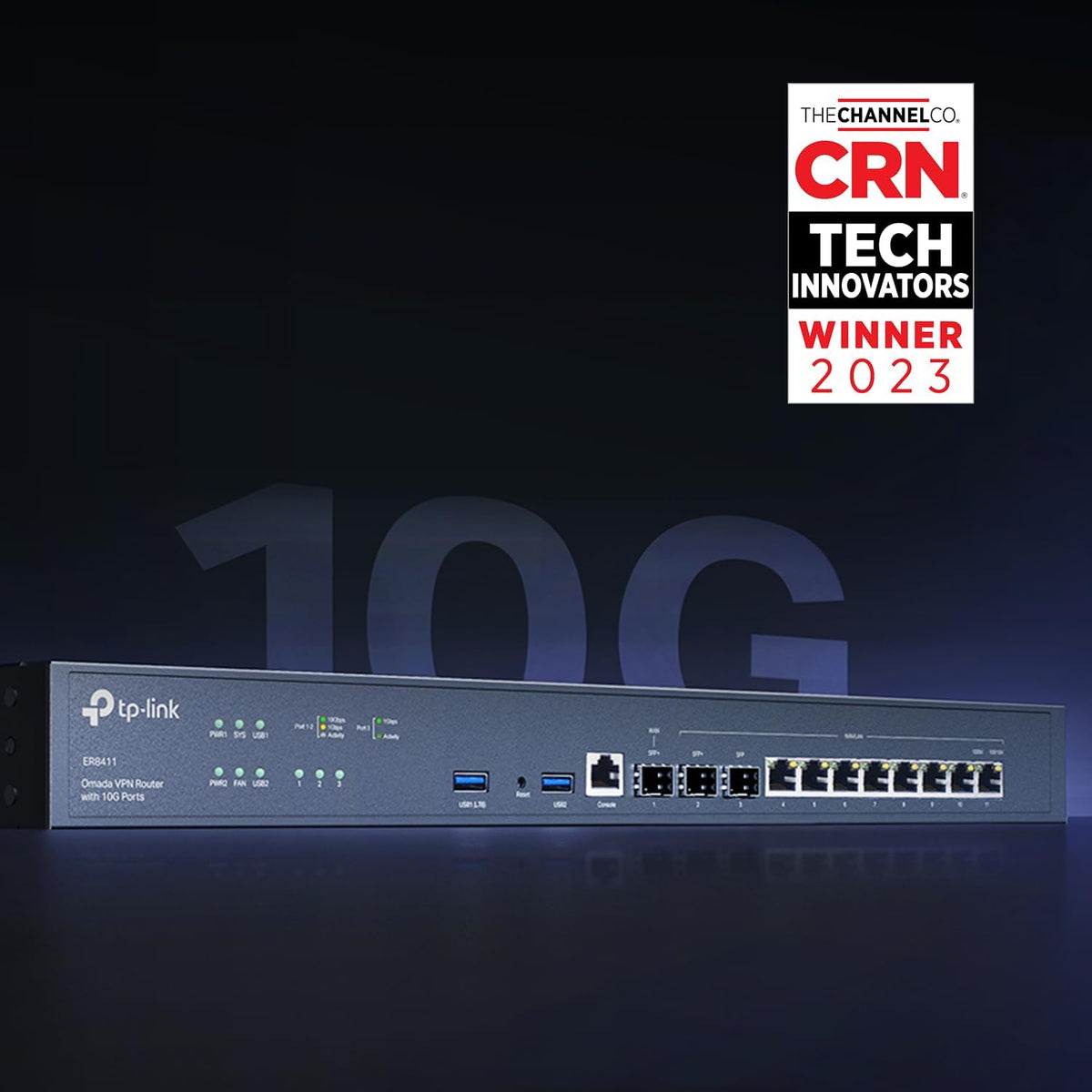 TP-Link ER8411 | Enterprise Wired 10G VPN Router | Up to 10 WAN Ports | High Network Capacity | SPI Firewall | Omada SDN Integrated | Load Balance | Lightning Protection | Limited Lifetime Protection