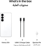 Samsung Galaxy S26 White, 512GB Storage, AI Phone, 12GB RAM, Customized AP, Photo Assist, 50MP Camera, 4300mAh Battery (UAE Version)