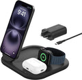 Belkin BoostCharge 3 in 1 Foldable Charging Station with Qi2, 15W - Black