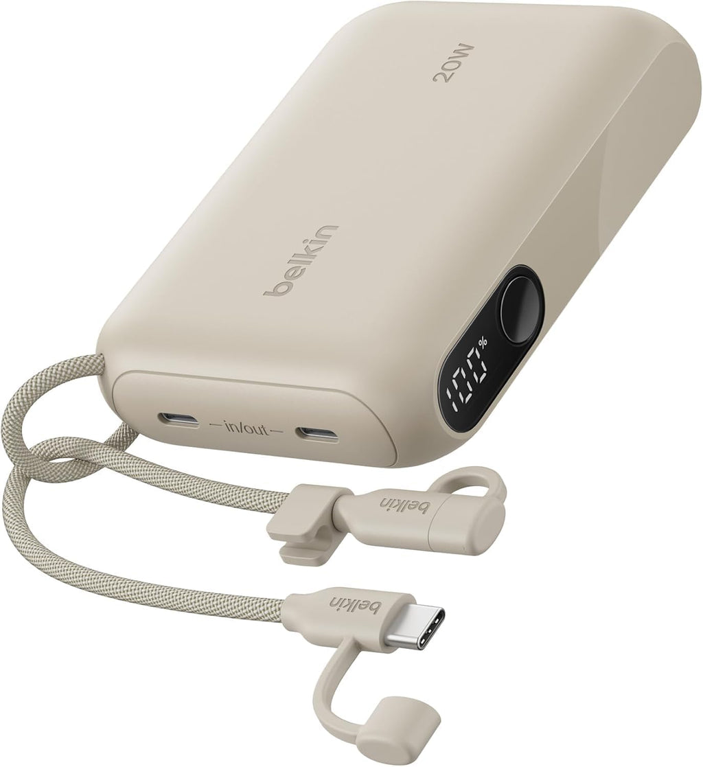 Belkin BoostCharge 10000mAh Power Bank with Digital Battery Display - Sand