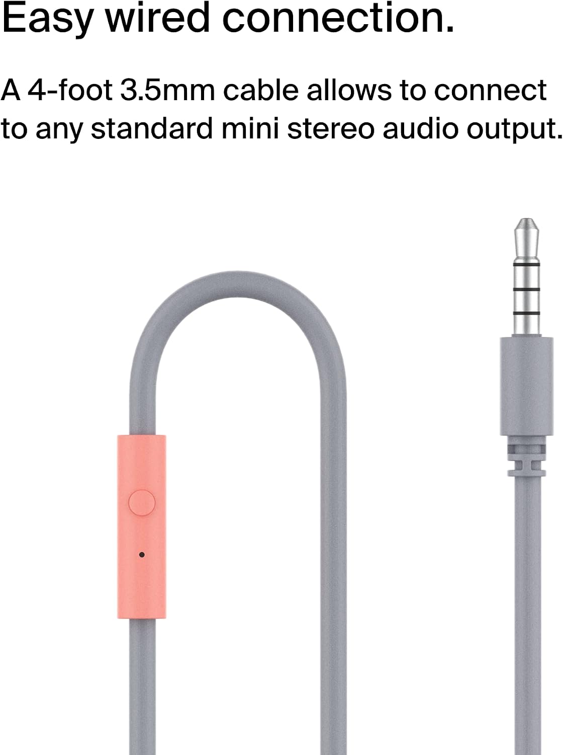 Belkin SoundForm Mini Wired On-Ear for Over-Ear Headset for Children with inline Microphone for Online Learning, School, Travel, Play, For 3.5mm Compatible Devices - Pink, Kids Headphones (Wired)