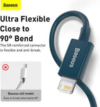 Baseus Superior Series PD 2.4A USB to Lightning Fast Charging Cable, High-Speed 480Mbps Data Transfer Cable — 2M — Blue