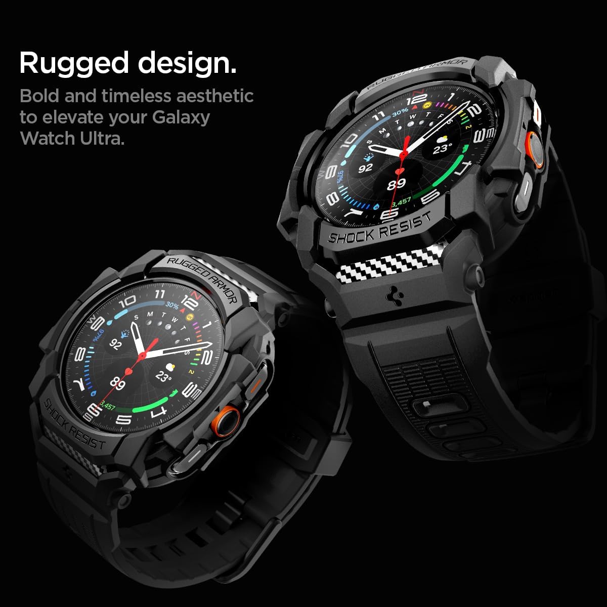 Spigen Rugged Armor Pro Case with Band - Galaxy Watch Ultra — Black — product image 4