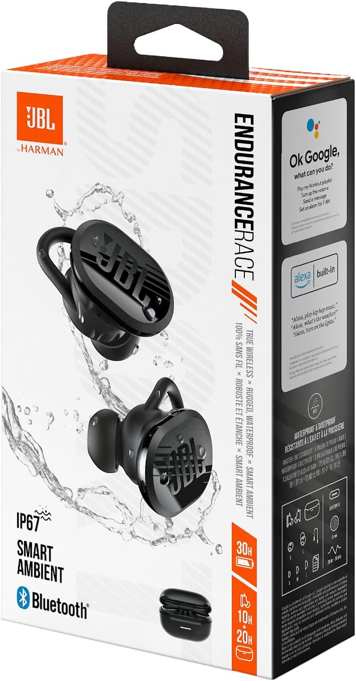 JBL Endurance Race 2 Sports True Wireless Earbuds — Black