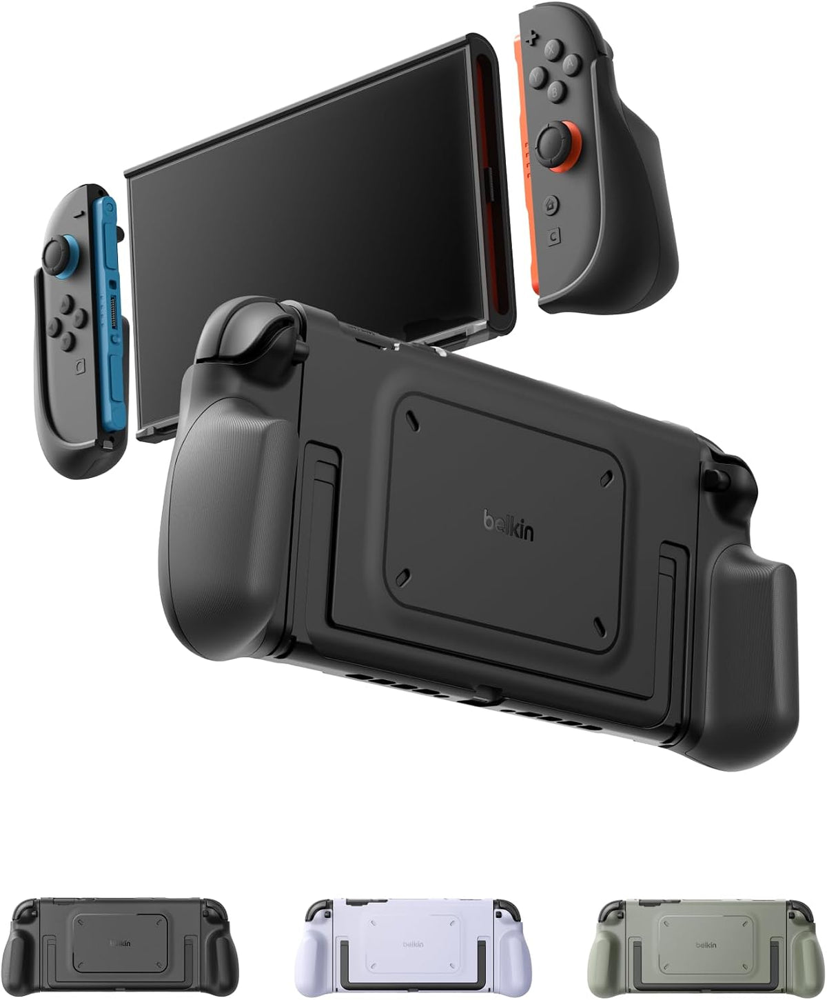 Belkin Nintendo Switch 2 Case Grip, Dockable & Quick-Release Design, Ergonomic Non-Slip, Kickstand Compatible Protective Case, Detachable & Comfortable Joy-Con 2 Handheld Grip, Travel Controller case
