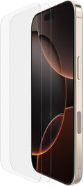 Belkin ScreenForce TemperedGlass iPhone 16 Pro Screen Protector, crystal clear, scratch-resistant tempered glass, bubble-free application, full screen coverage for iPhone 16 Pro, 2-pack