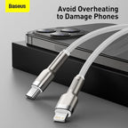 Baseus Cafule Metal USB-C to Lightning Cable 20W — 1m — White