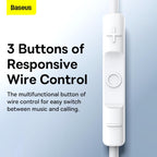 Baseus Encok C17 USB-C Wired Earphones — White
