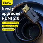 Baseus high definition Series HDMI To HDMI Adapter Cable 3m Black — 3 Meters — Black