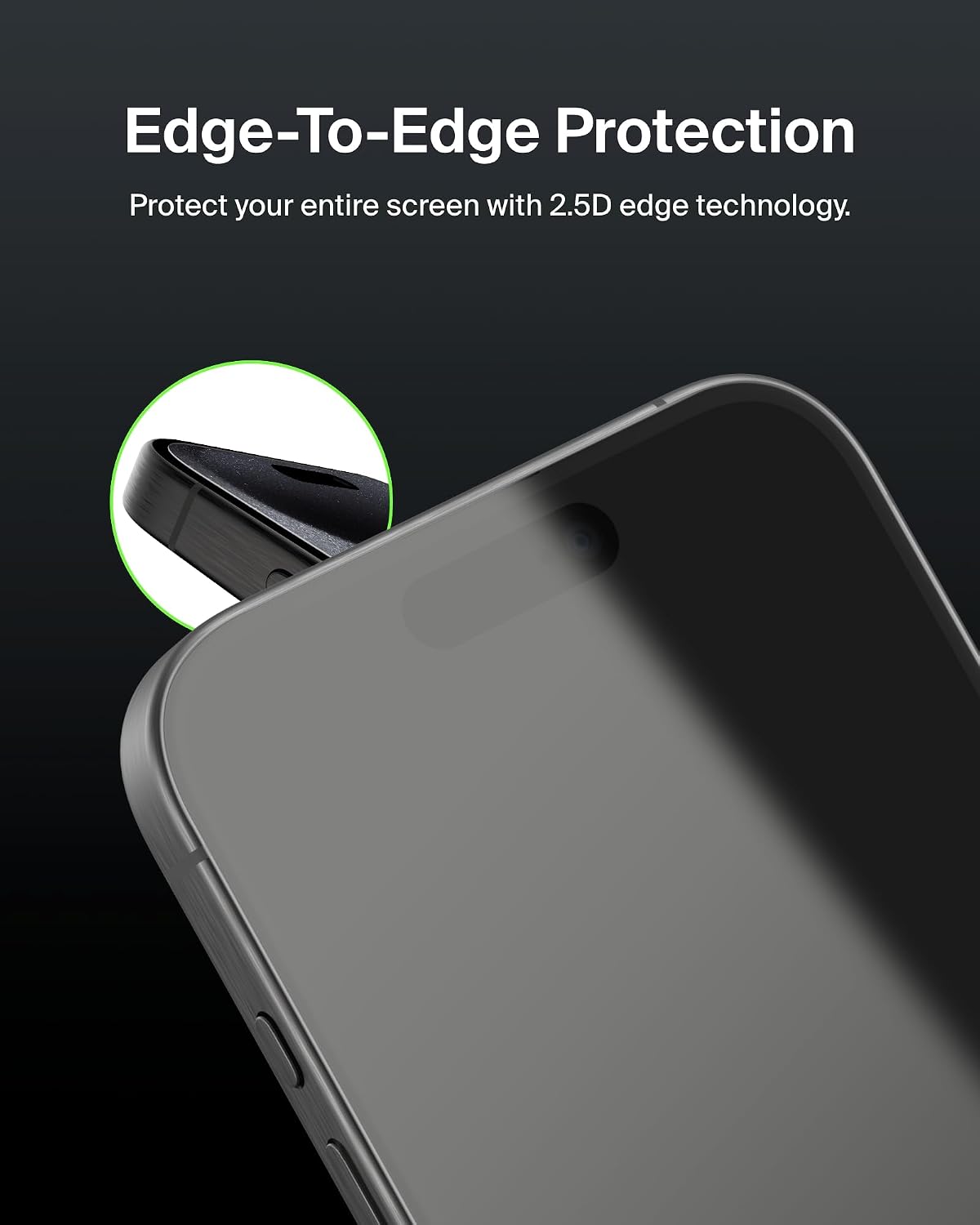 Belkin ScreenForce TemperedGlass iPhone 16 Pro Screen Protector, crystal clear, scratch-resistant tempered glass, bubble-free application, full screen coverage for iPhone 16 Pro, 2-pack