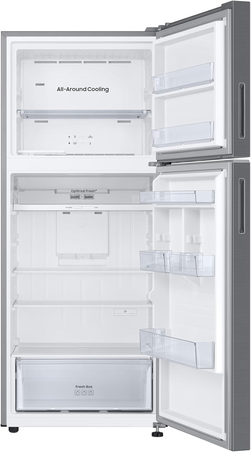 Samsung Top Mount Freezer Refrigerator with Optimal Fresh+, SpaceMax™, 388 L Net, Silver RT50CG6404S9A - (UAE version) 10-Year Compressor Warranty