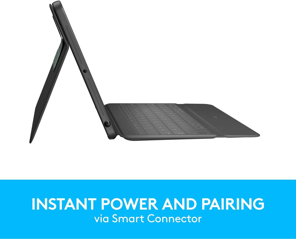 Logitech Rugged Folio Keyboard Case for iPad 7th / 8th / 9th Gen — Graphite
