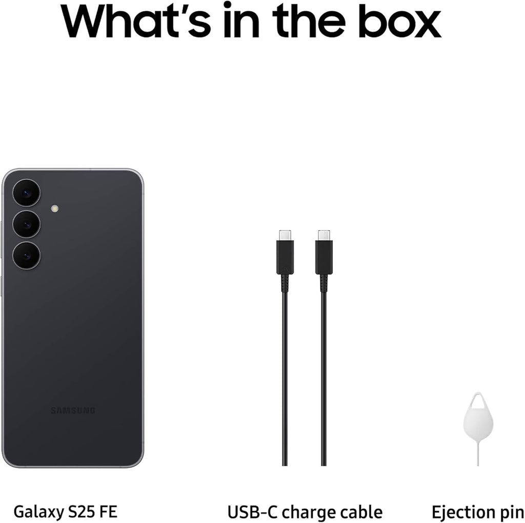 SAMSUNG Galaxy S25 FE (2025), 128GB AI Smartphone, Large Display, 4900mAh Battery, High Res-Camera, AI Photo Edits, Durable,JetBlack - International Version