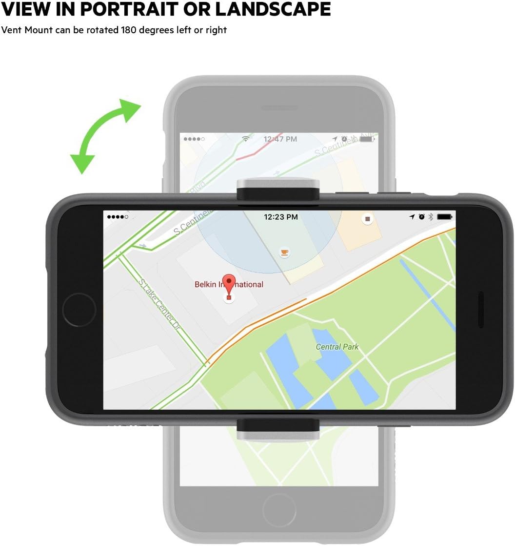 Belkin F7U017Bt Car Vent Mount For Smartphones Up To 5.5 Inches, Black And Silver