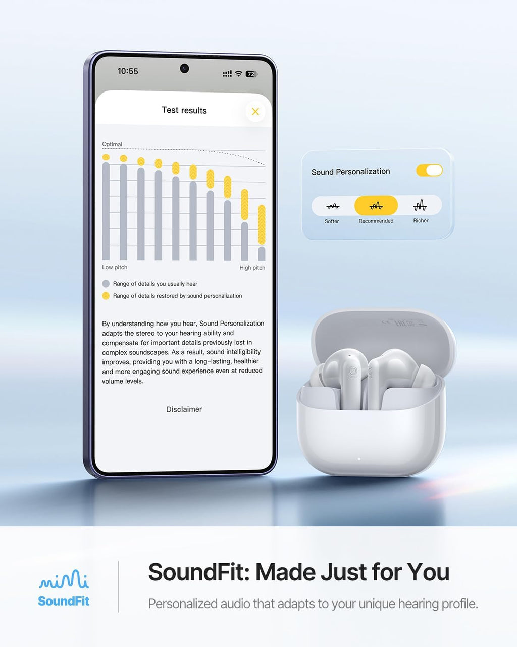 Baseus Bass BP1 Ultra Noise-Cancelling Earbuds — White