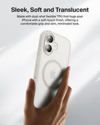 Belkin SheerForce Grip MagSafe Compatible iPhone 17 Case with Slim Design & Anti-Slip Side Lines - Magnetic, Transparent, & Shockproof Protective iPhone Case - Sand