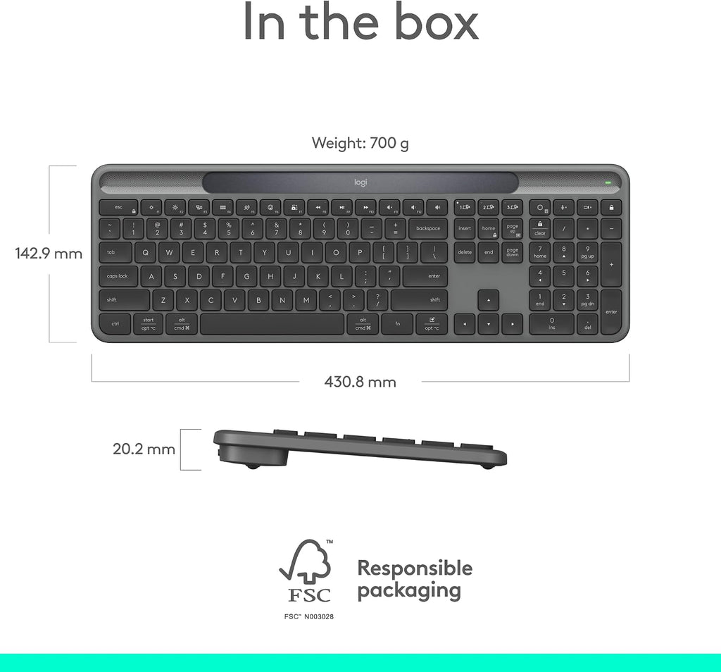 Logitech Signature Slim Solar+ Keyboard — Graphite