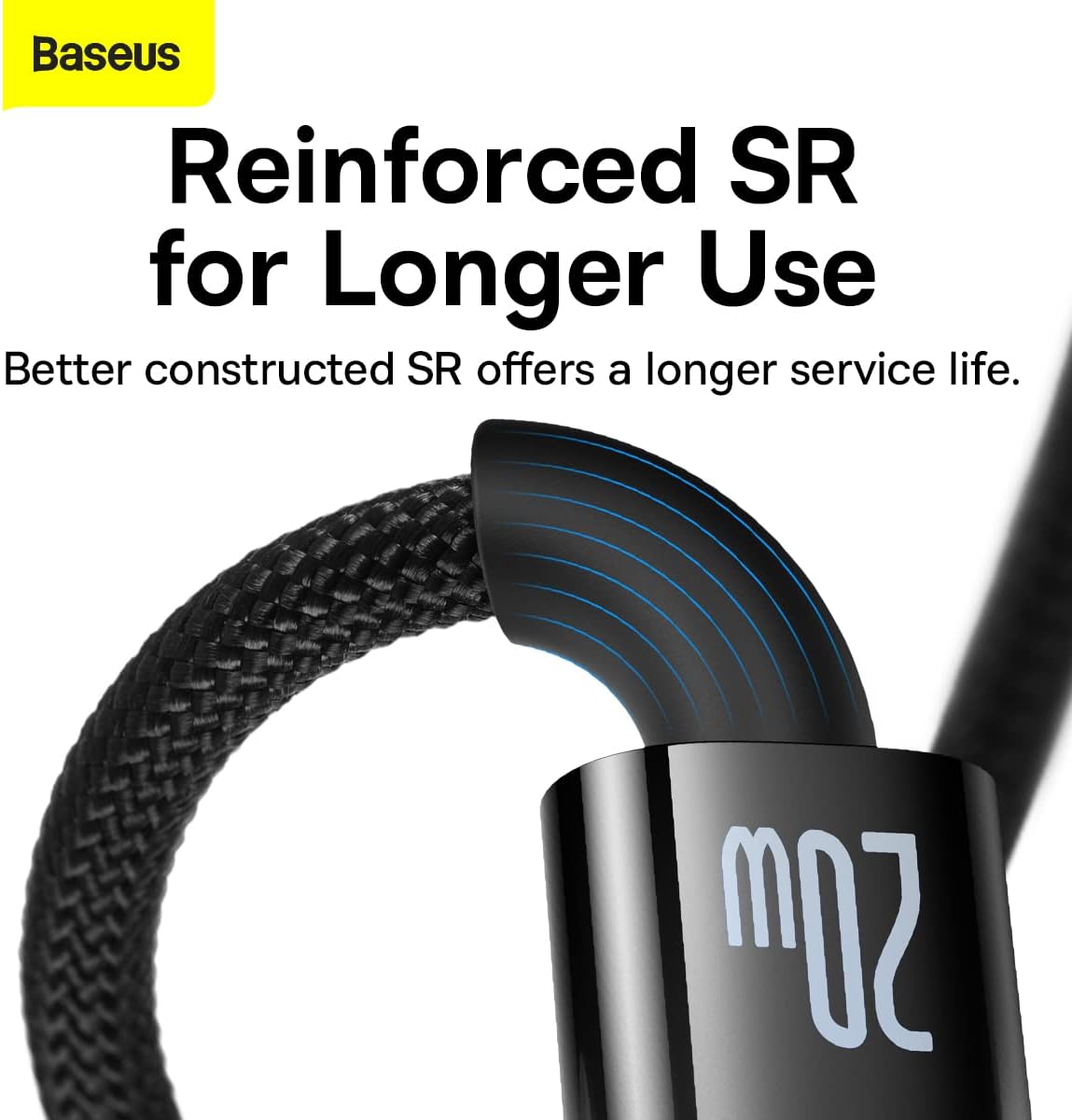 Baseus Explorer Auto Power-Off USB-C to Lightning Cable 20W — 1m — Black