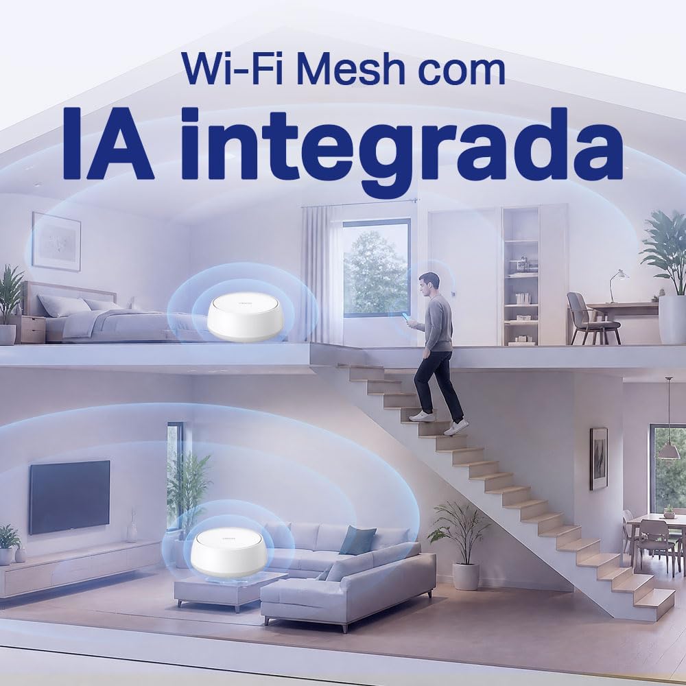TP-Link Deco BE22 (3 pcs.) Mesh Wi-Fi 7 BE3600 Dual Band Router, Coverage Up to 600 m², Over 150 Devices, 2 Gigabit Ports per Unit, MLO, VPN, and AI-Managed Mesh