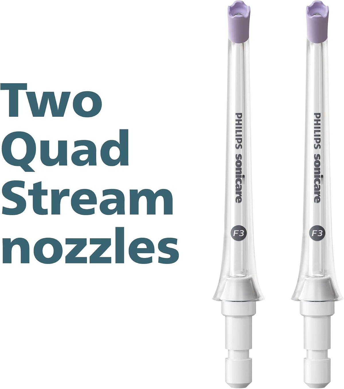 Philips Sonicare Power Flosser Quad Stream Tips (F3), 2pk, White HX3062/00 — White