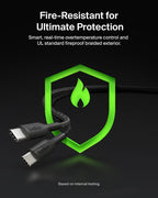 Belkin BoostCharge Pro 2-in-1 USB C to USB C Charger Cable 140W, Braided Dual Charging Cable - Fast-Charging Combo Cord with Smart Power Sharing for MacBook, iPhone, iPad, Samsung, Pixel, etc - Black