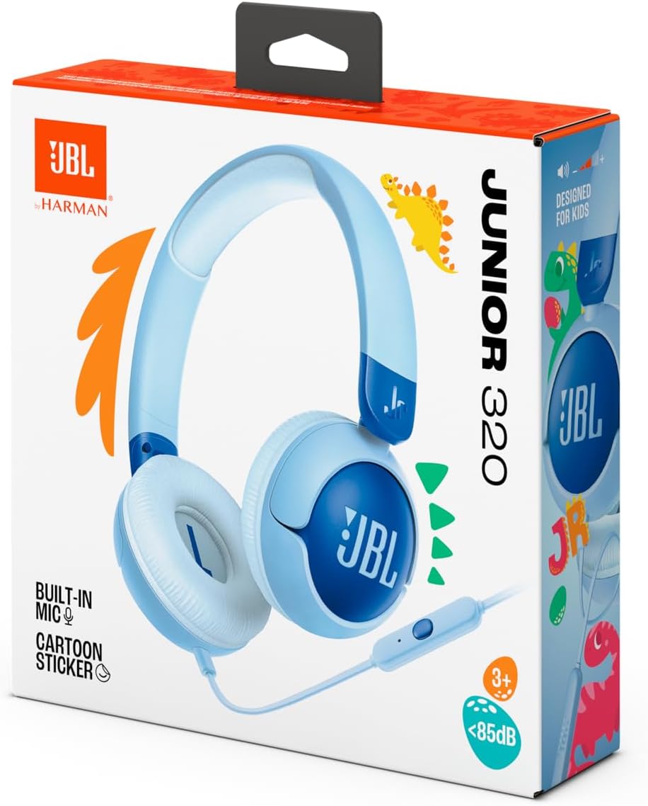 JBL Junior 320 Wired Kids Headphones — Blue