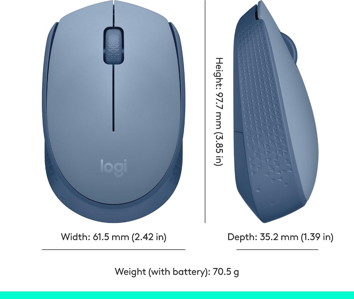 Logitech M171 Wireless Mouse — Blue Grey