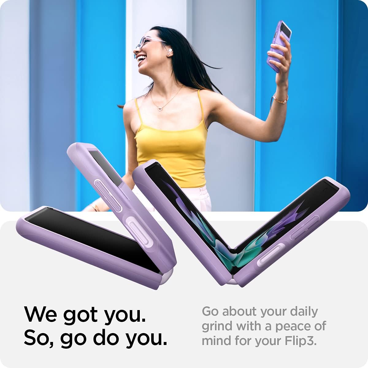 Spigen Thin Fit Case Designed for Apple Samsung Z Flip 3 (2021) - Shiny Lavender — product image 3