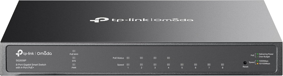 TP-Link TL-SG2008P | Jetstream 8 Port Gigabit Smart Managed PoE Switch | 4 PoE+ Port @62W | Support Omada SDN | PoE Recovery | IPv6 | Static Routing | L2/L3/L4 QoS | 5 Year Manufacturer Warranty