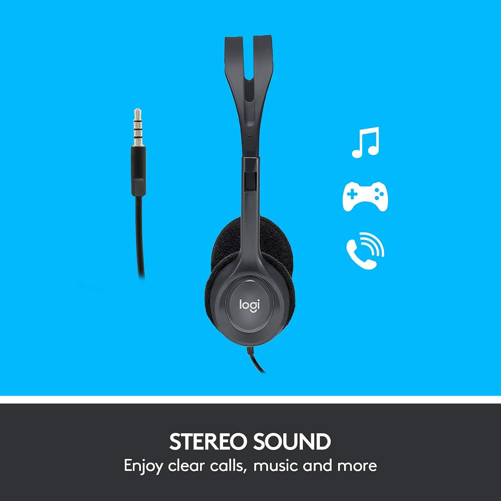 Logitech H111 Headset and C270 Webcam Bundle — Grey