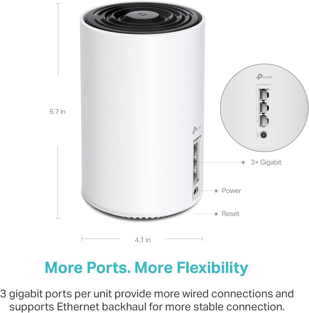 TP-Link Deco AXE5400 Tri-Band WiFi 6E Mesh System(Deco XE75) - Covers up to 5500 Sq.Ft, Replaces WiFi Router and Extender, AI-Driven Mesh, New 6GHz Band, 2-Pack