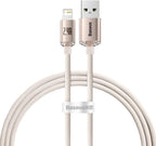 Baseus Crystal Shine USB-A to Lightning Cable 2.4A — 1.2m — Pink