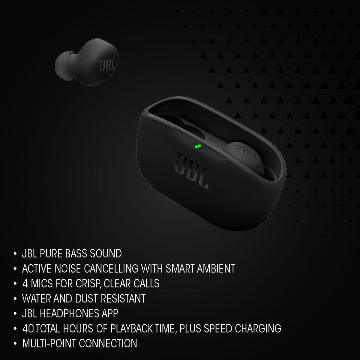 JBL Wave Buds 2 True Wireless Earbuds — Black