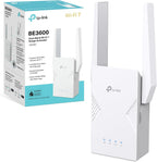 TP-Link WiFi 7 RE225BE Dual-Band WiFi Repeater BE3600Mbps, 1 Gigabit Port, Powerful for Home, Compatible with All Internet Boxes, 2 Outdoor Antennas, 160MHz, MLO, 4K-QAM, Multi-Rus