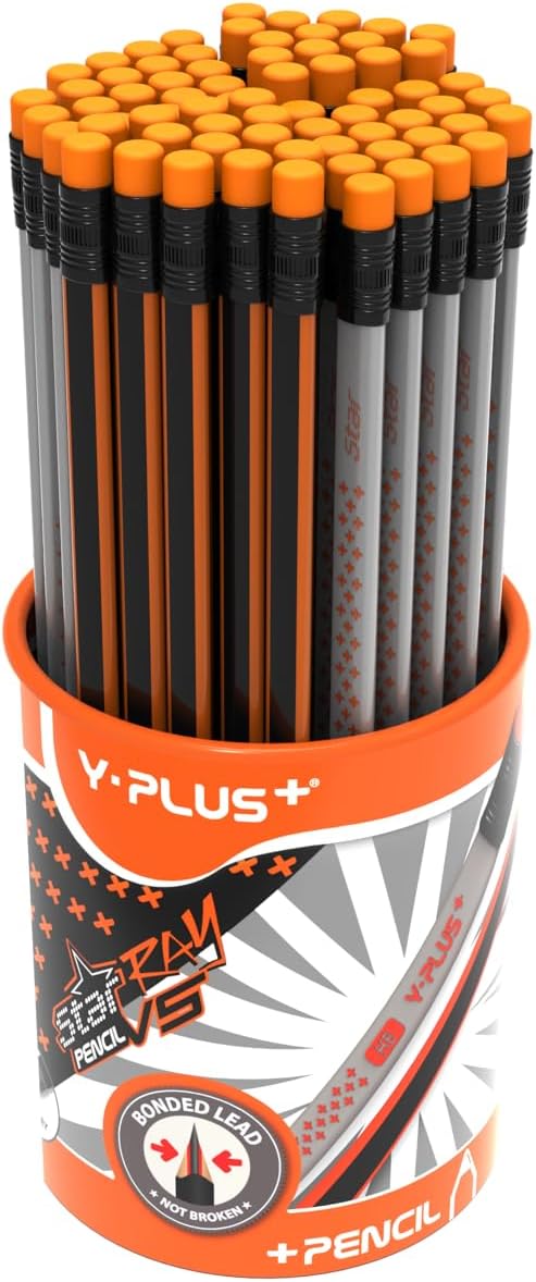 YPLUS Star & Ray HB Triangular Pencils with Erasers — 70 Pencils