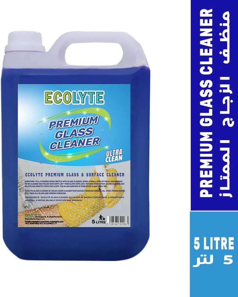 Ecolyte+ Premium Glass Cleaner & Surface Cleaner Liquid Detergent, surface cleaner, window cleaner, and Screen Cleaner Liquid | Kills 99.99% of Germs (5 Liter) — additional view 3