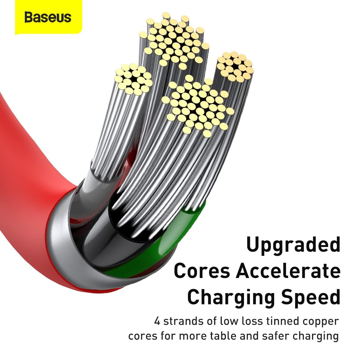 Baseus Superior Series PD 2.4A USB to Lightning Fast Charging Cable, High-Speed 480Mbps Data Transfer Cable — 1 Meters — Red