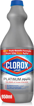 Clorox Platinum Bleach 950ml, Upgrade Your Clean With A New Multi-Benefit, No Splash Thick Bleach Liquid Formula — front product image