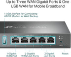 TP-Link ER605 (TL-R605) | Multi-WAN Wired Single_Band 1000 Mbps VPN Router | Up to 3 Gigabit WAN Ports | SPI Firewall SMB Router | Omada SDN Integrated | Load Balance | Lightning Protection