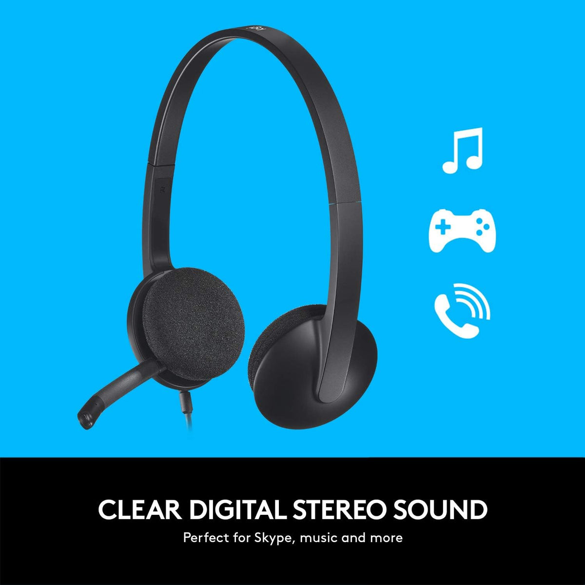 Logitech C922 Webcam and H340 Headset Bundle — Black